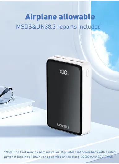 20000mAh Magnetic Wireless Mini Portable Charger Power Bank, with Invisible Stand &amp; LED Display, Battery Pack Powerbank PQ18