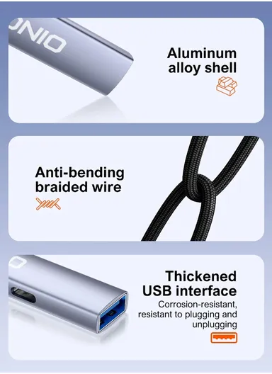 4-in-1 Mini Converter Laptop Docking Station, USB HUB Adapter USB-A to USB3.0*1 + USB C 2.0*3 DS-74U