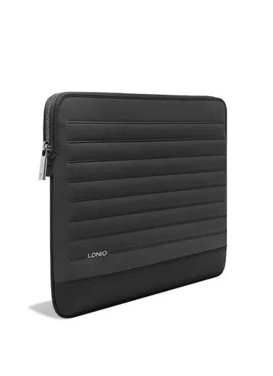 15" Leather Laptop Bag with Built-in Strap, Main Compartment &amp; Convenient Inner Pockets Secure B02-1 - Black