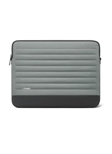 15" Leather Laptop Bag with Built-in Strap, Main Compartment &amp; Convenient Inner Pockets Secure B02-1 - Grey