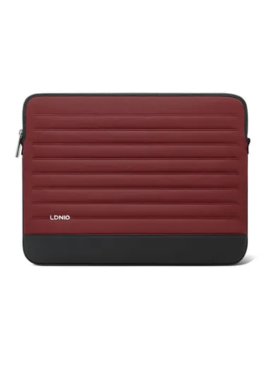 15" Leather Laptop Bag with Built-in Strap, Main Compartment &amp; Convenient Inner Pockets Secure B02-1 - Red