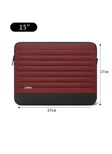 15" Leather Laptop Bag with Built-in Strap, Main Compartment &amp; Convenient Inner Pockets Secure B02-1 - Red