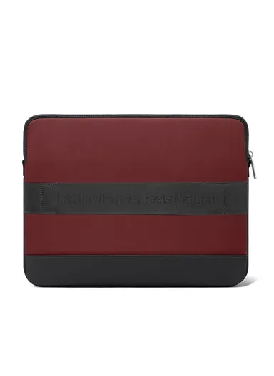 15" Leather Laptop Bag with Built-in Strap, Main Compartment &amp; Convenient Inner Pockets Secure B02-1 - Red