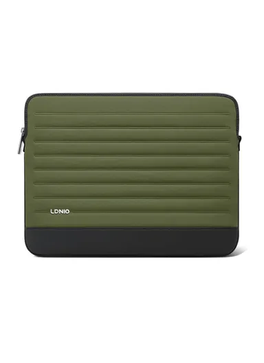 15" Leather Laptop Bag with Built-in Strap, Main Compartment &amp; Convenient Inner Pockets Secure B02-1 - Green