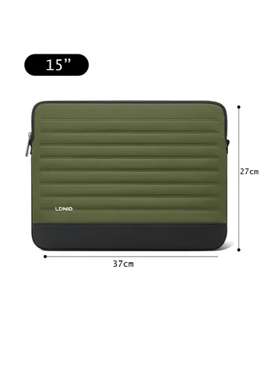 15" Leather Laptop Bag with Built-in Strap, Main Compartment &amp; Convenient Inner Pockets Secure B02-1 - Green