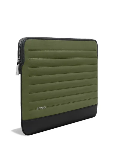 15" Leather Laptop Bag with Built-in Strap, Main Compartment &amp; Convenient Inner Pockets Secure B02-1 - Green