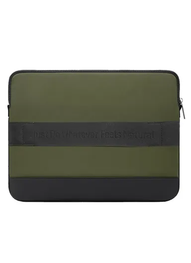 15" Leather Laptop Bag with Built-in Strap, Main Compartment &amp; Convenient Inner Pockets Secure B02-1 - Green
