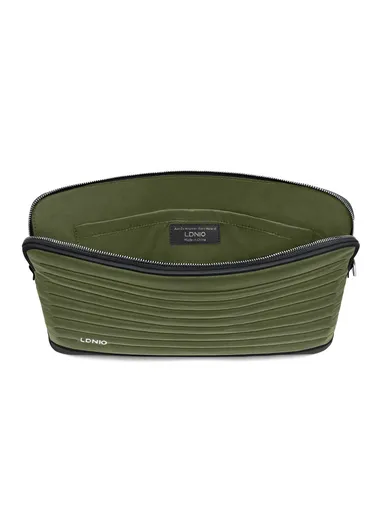 15" Leather Laptop Bag with Built-in Strap, Main Compartment &amp; Convenient Inner Pockets Secure B02-1 - Green