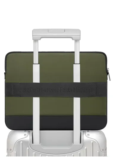 15" Leather Laptop Bag with Built-in Strap, Main Compartment &amp; Convenient Inner Pockets Secure B02-1 - Green