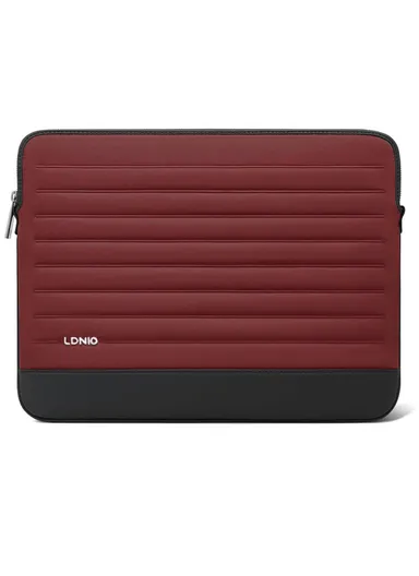 16" Leather Laptop Bag with Built-in Strap, Main Compartment &amp; Convenient Inner Pockets Secure B02-2 - Red