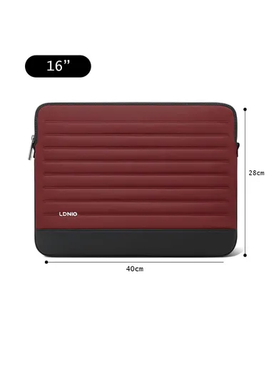 16" Leather Laptop Bag with Built-in Strap, Main Compartment &amp; Convenient Inner Pockets Secure B02-2 - Red