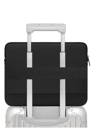 15" Leather Laptop Bag with Built-in Strap, Main Compartment &amp; Convenient Inner Pockets Secure B03-1 - Black