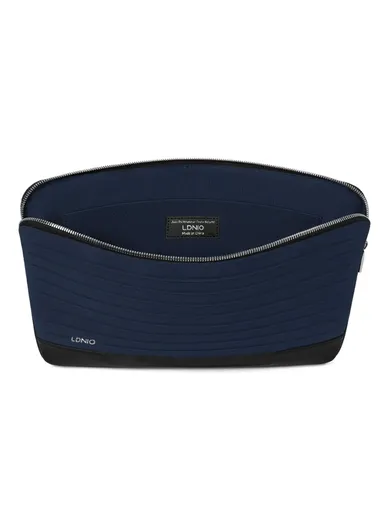 15" Leather Laptop Bag with Built-in Strap, Main Compartment &amp; Convenient Inner Pockets Secure B03-1 - Blue