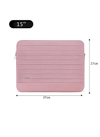 15" Leather Laptop Bag with Built-in Strap, Main Compartment &amp; Convenient Inner Pockets Secure B03-1 - Pink