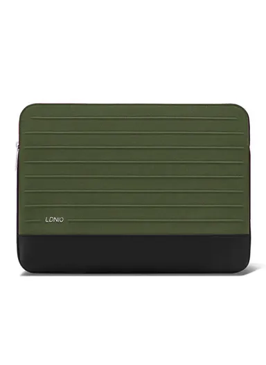 15" Leather Laptop Bag with Built-in Strap, Main Compartmen &amp; Convenient Inner Pockets Secure B03-1 - Green