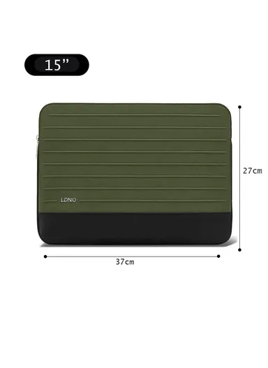 15" Leather Laptop Bag with Built-in Strap, Main Compartmen &amp; Convenient Inner Pockets Secure B03-1 - Green