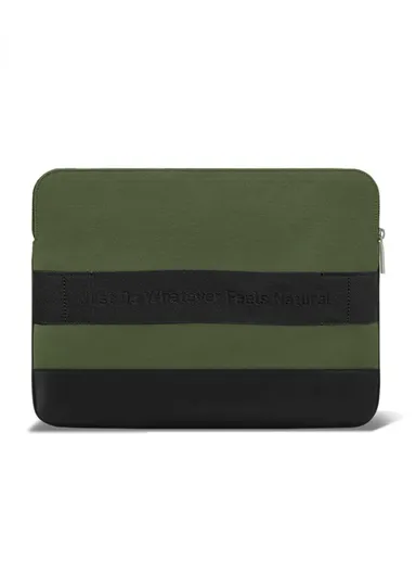15" Leather Laptop Bag with Built-in Strap, Main Compartmen &amp; Convenient Inner Pockets Secure B03-1 - Green