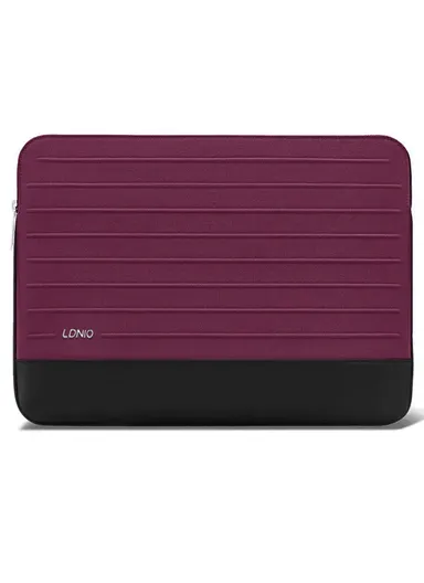 16" Leather Laptop Bag with Built-in Strap, Main Compartmen &amp; Convenient Inner Pockets Secure B03-2 - Raspberry