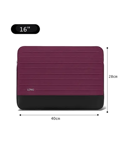 16" Leather Laptop Bag with Built-in Strap, Main Compartmen &amp; Convenient Inner Pockets Secure B03-2 - Raspberry