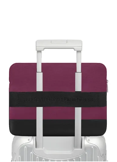 16" Leather Laptop Bag with Built-in Strap, Main Compartmen &amp; Convenient Inner Pockets Secure B03-2 - Raspberry