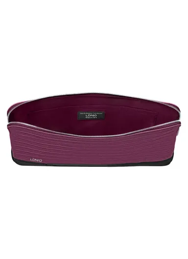 16" Leather Laptop Bag with Built-in Strap, Main Compartmen &amp; Convenient Inner Pockets Secure B03-2 - Raspberry