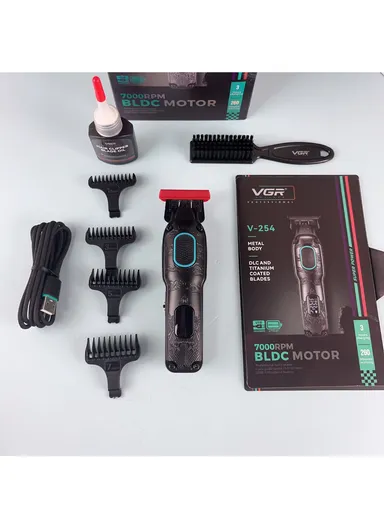 Professional Rechargeable Cordless Stainless Steel Blades Hair Clipper With LED Display V-254