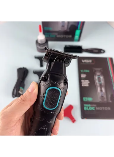 Professional Rechargeable Cordless Stainless Steel Blades Hair Clipper With LED Display V-254