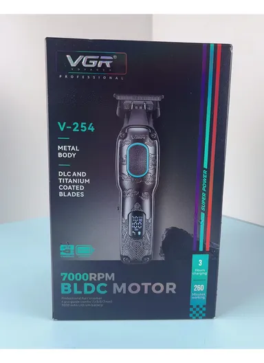 Professional Rechargeable Cordless Stainless Steel Blades Hair Clipper With LED Display V-254