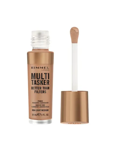 3-in-1 Multi-Tasker Primer, Glow Booster, and Highlighter Radiant Finish with Biopeptides, 004 Light Medium 
