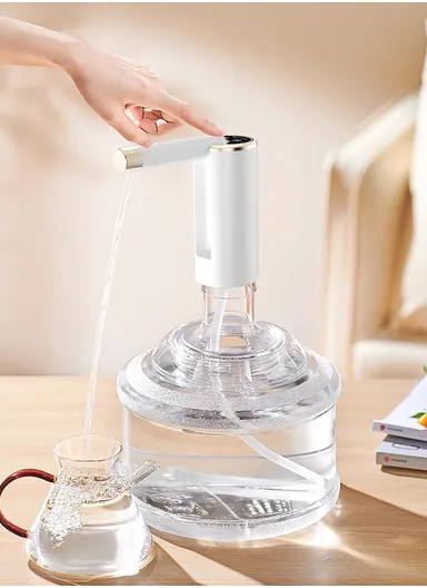 4W Portable Electric Folding Water Pump With Dual-Purpose Design, 360° Rotating Outlet &amp; Charging Cable Ideal For Home, Office &amp; Travel (D16 x H22)cm - Gold