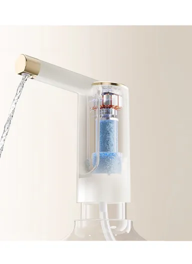 4W Portable Electric Folding Water Pump With Dual-Purpose Design, 360° Rotating Outlet &amp; Charging Cable Ideal For Home, Office &amp; Travel (D16 x H22)cm - Gold