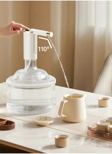 4W Portable Electric Folding Water Pump With Dual-Purpose Design, 360° Rotating Outlet &amp; Charging Cable Ideal For Home, Office &amp; Travel (D16 x H22)cm - Gold