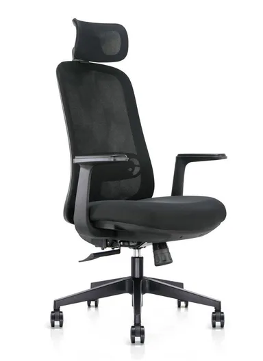 Comfortable Ergonomic Office Chair, Desk Chair with High-Density Foam Seat, 2 Position Locking Mechanism, Adjustable Height &amp; Headrest Adjustment 6232A (W65 x D69 x H118-128)cm - Black