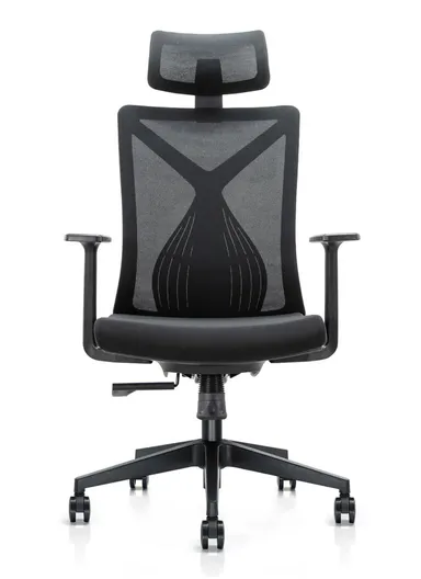 Comfortable Ergonomic Office Chair, Desk Chair with High-Density Foam Seat, Position Locking Mechanism, Adjustable Height &amp; Headrest Adjustment 6238A (W67 x D69 x H117-127)cm - Black