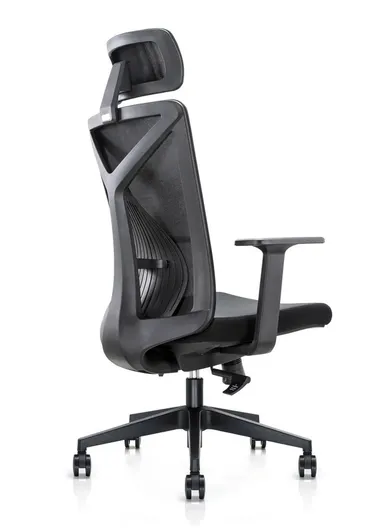 Comfortable Ergonomic Office Chair, Desk Chair with High-Density Foam Seat, Position Locking Mechanism, Adjustable Height &amp; Headrest Adjustment 6238A (W67 x D69 x H117-127)cm - Black