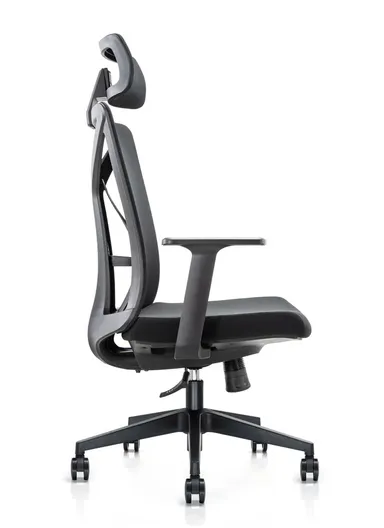 Comfortable Ergonomic Office Chair, Desk Chair with High-Density Foam Seat, Position Locking Mechanism, Adjustable Height &amp; Headrest Adjustment 6238A (W67 x D69 x H117-127)cm - Black