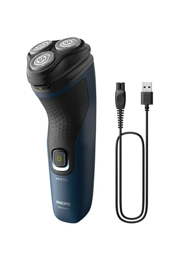 Philips Shaver S1151/00 | Wet &amp; Dry Use | Fast, Comfortable Shave with ComfortCut Blades | 3D Floating Heads, One-Touch Open | 40min Cordless Use, Protective Cap Included