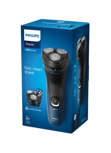 Philips Shaver S1151/00 | Wet &amp; Dry Use | Fast, Comfortable Shave with ComfortCut Blades | 3D Floating Heads, One-Touch Open | 40min Cordless Use, Protective Cap Included