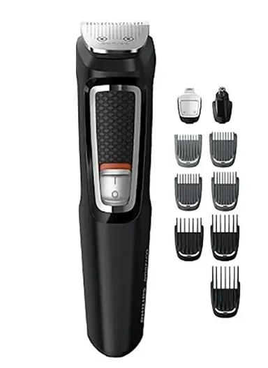 Philips Norelco Multi Groomer All-in-One Trimmer Series 3000-13 Piece Mens Grooming Kit for Beard, Face, Nose, Ear Hair Trimmer and Hair Clipper - NO Blade Oil Needed, MG3740/40