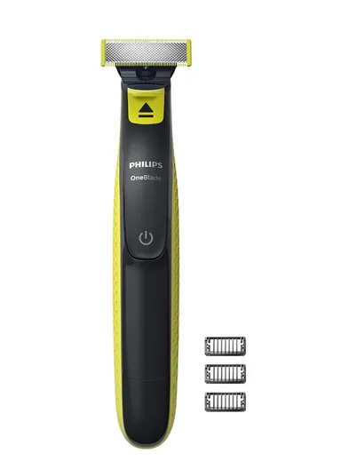 Philips OneBlade Trim, Edge &amp; Shave Any Length of Hair | 3 Stubble Combs, Dual-Sided Blade | Wet &amp; Dry Use, 45min Cordless Use.