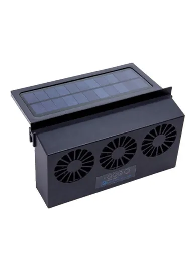 1200mAh 3500rpm Solar Car Fan, Front Rear Window Car Exhaust Fan Car Radiator Fan - Black