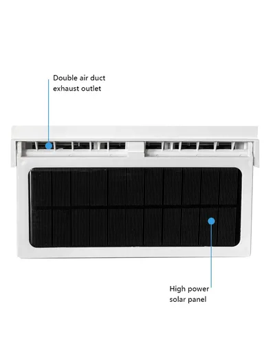 1200mAh 3500rpm Solar Car Fan, Front Rear Window Car Exhaust Fan Car Radiator Fan - Black