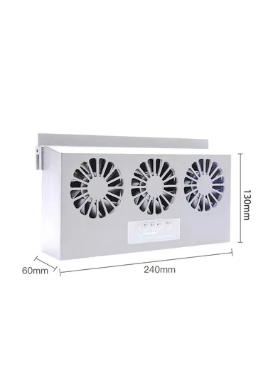 1200mAh 3500rpm Solar Car Fan, Front Rear Window Car Exhaust Fan Car Radiator Fan - White