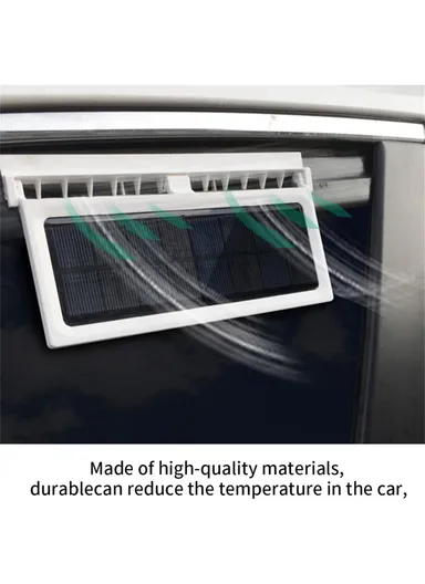 1200mAh 3500rpm Solar Car Fan, Front Rear Window Car Exhaust Fan Car Radiator Fan - White