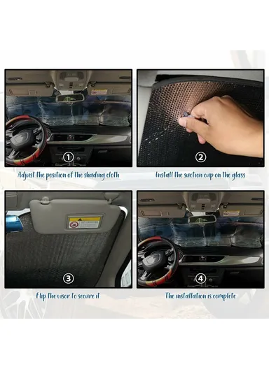 Universal Front Window Sunshield, Car UV Protection Windshield Sun Shade (L137 x W70)cm - Chihuahua