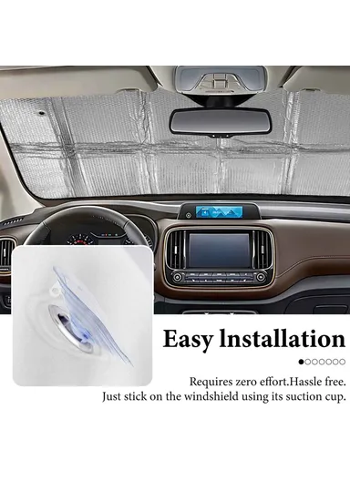 Universal Front Window Sunshield, Car UV Protection Windshield Sun Shade (L137 x W70)cm - Black Cat