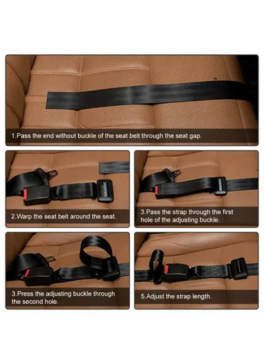 Pregnant Women Car Seat Belt Extension Adjustable Seatbelt Safety Lock Extender (L165 x W4.5)cm - Black