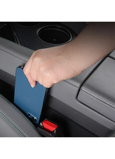 1 Pair Car Seat Gap Filler Suede Seat Gap Plug Leak-proof Strip (L43 x W5 x T6)cm - Black