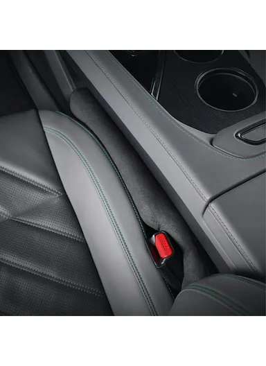 1 Pair Car Seat Gap Filler Suede Seat Gap Plug Leak-proof Strip (L43 x W5 x T6)cm - Black