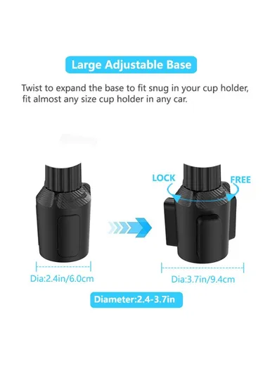 360-Degree Rotating Universal Car Cup Holder Mount Meal Tray Snack Holder Phone Stand Plastic Small Dining Table B01 (L6.75 x W7.95)cm